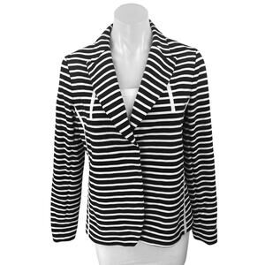 Ryan Roberts Black Striped Long Sleeve Collared Open Blazer Jacket Size OS